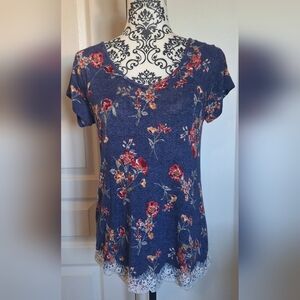 Floral lace trim size small top